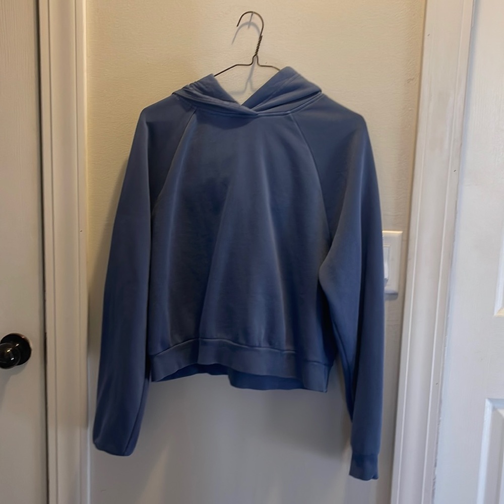 blue hoodie